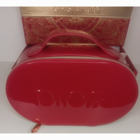 NIB DIOR RED PATENT VANITY CASE - Picture 13 of 14